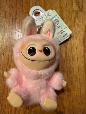 Lulla Collection Bunny Monster Plush Keychain Bag Charm Pink NWT Cute Kawaii